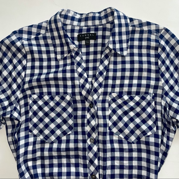 Tinsel Blue Gingham Shirt Dress from Stitch Fix - Picture 3 of 7